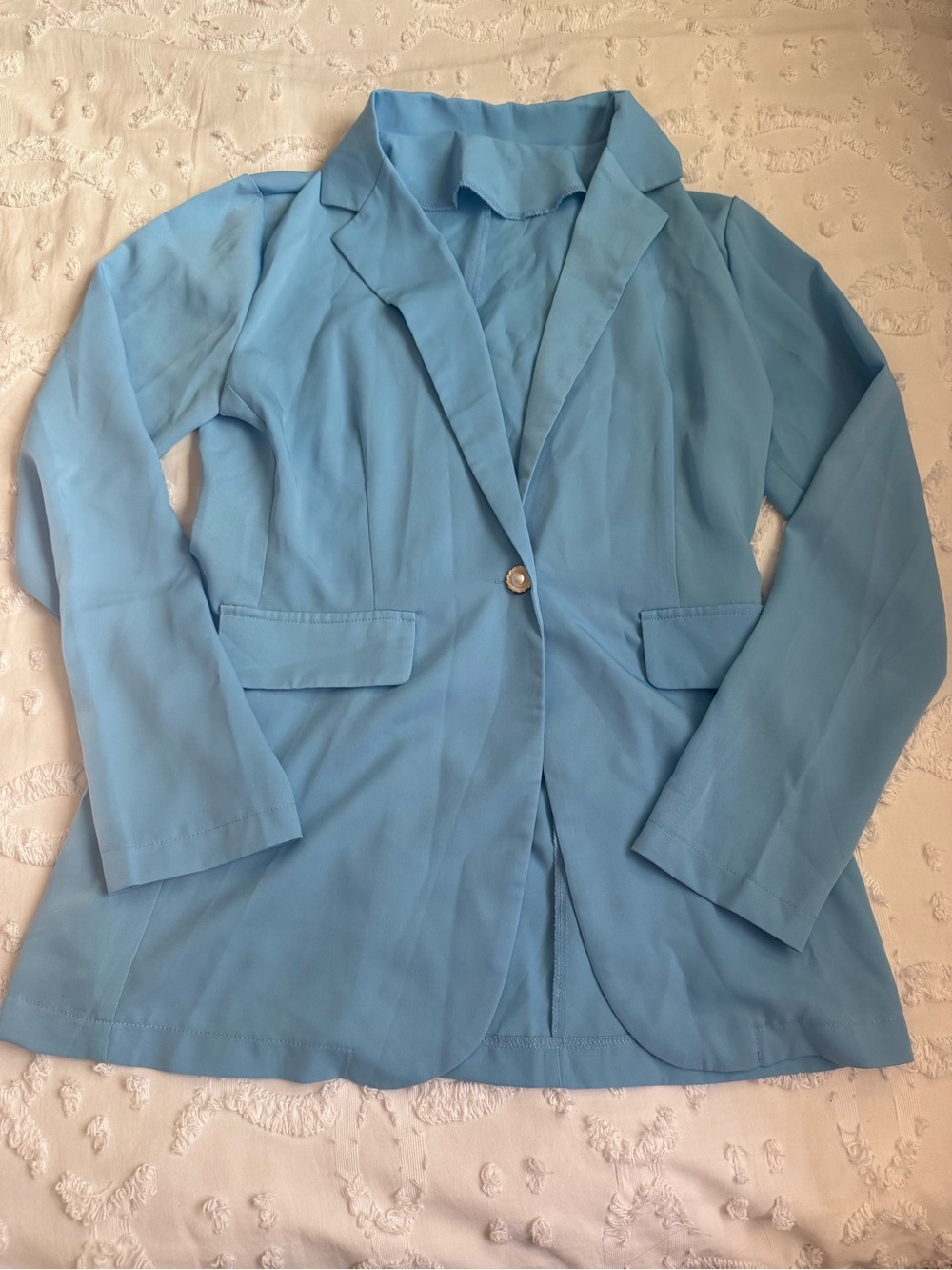 Light Blue Women's Single-Button Blazer
